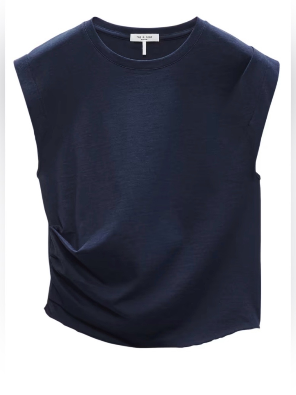 Rag & bone Navy Cap-Sleeve Crewneck Tank